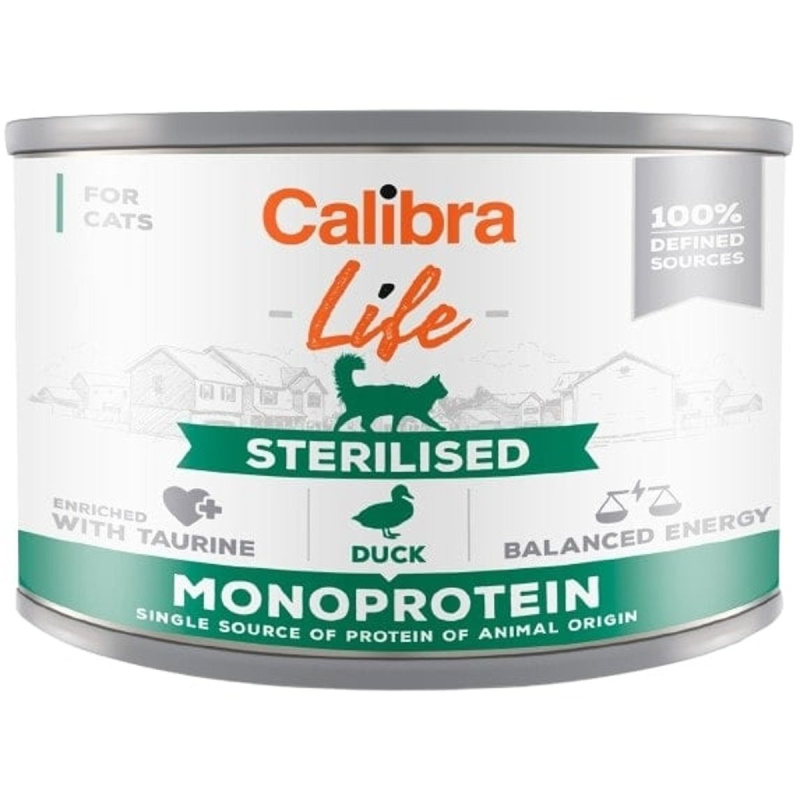 Calibra Cat Life konzerva pro kastrované kočky s kachním