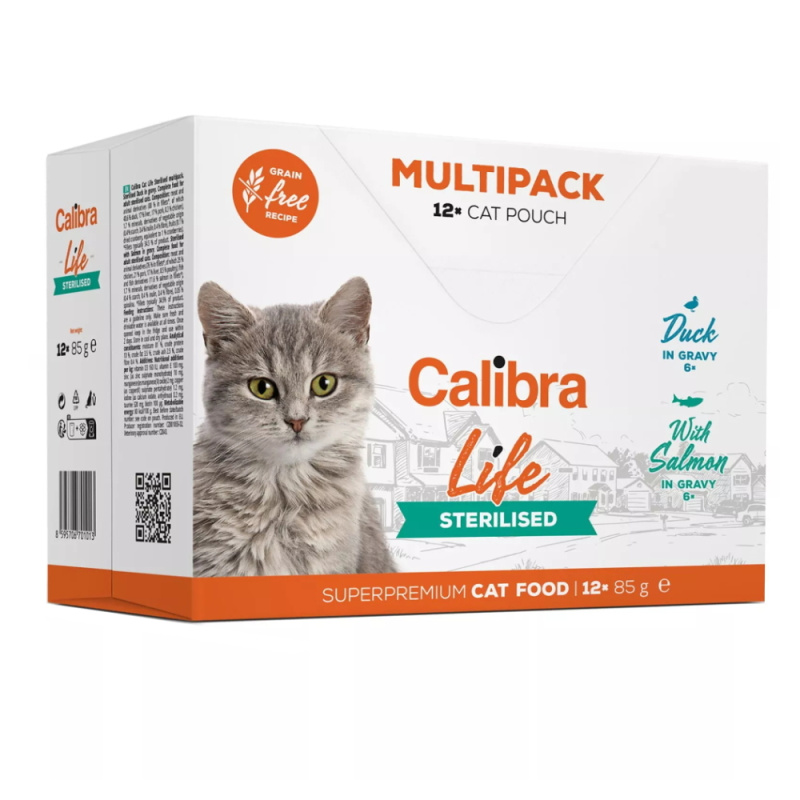Calibra Cat Life kaps. Sterilised Multipack in gravy 12x85g 12x85g