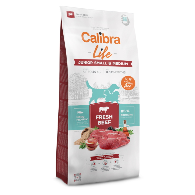 Calibra Dog Life Junior Small&Medium Fresh Beef 12kg