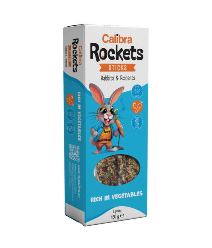 Calibra Rockets Sticks Rabbits&Rodents Vegetables 120g