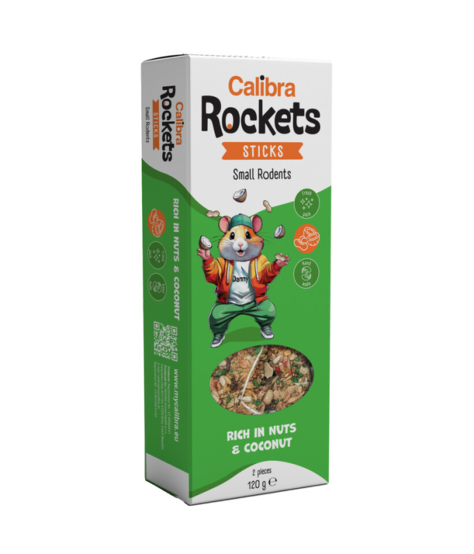 Calibra Rockets Sticks Small rodents Nuts&Coconut  120g
