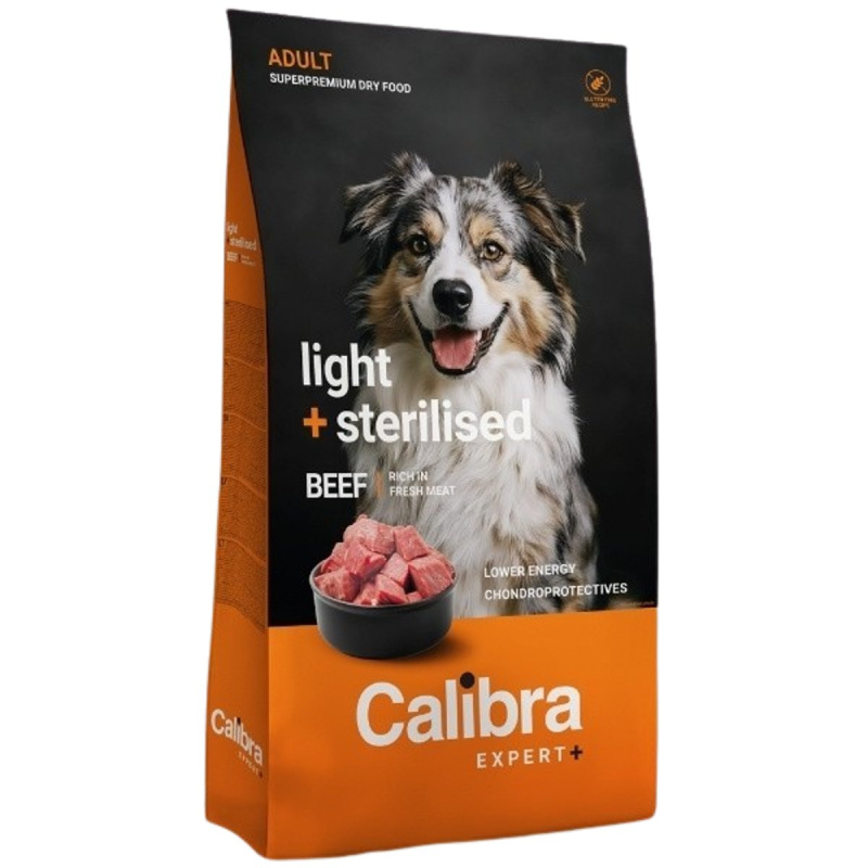 Calibra Dog EXPERT+ Adult Light & Sterilised Beef  12kg
