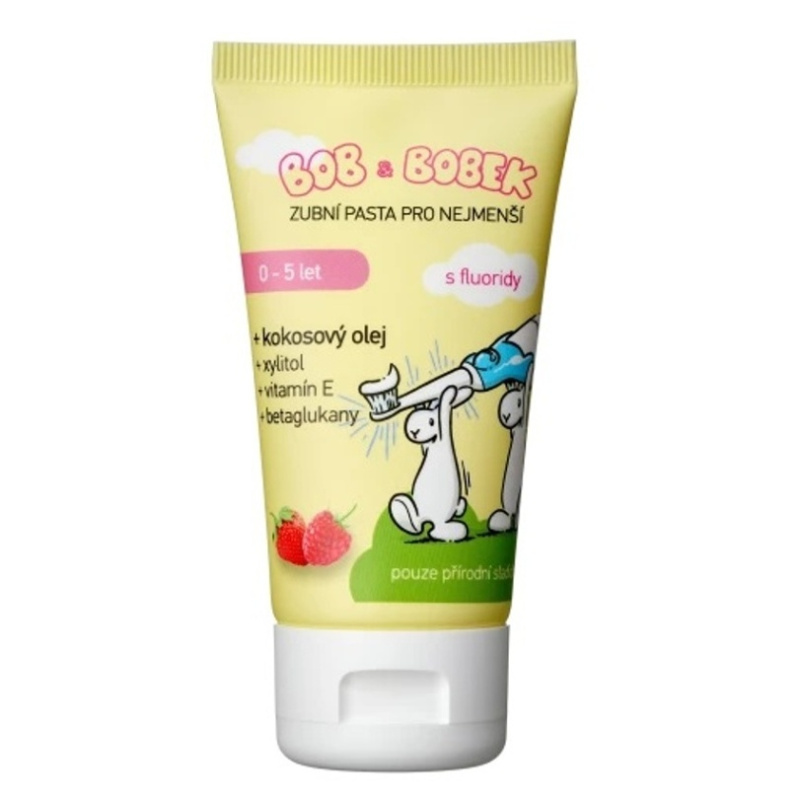 Bob & Bobek Bob a Bobek dětská zubní pasta s příchutí malin a jahod (0-5 let), 50 ml