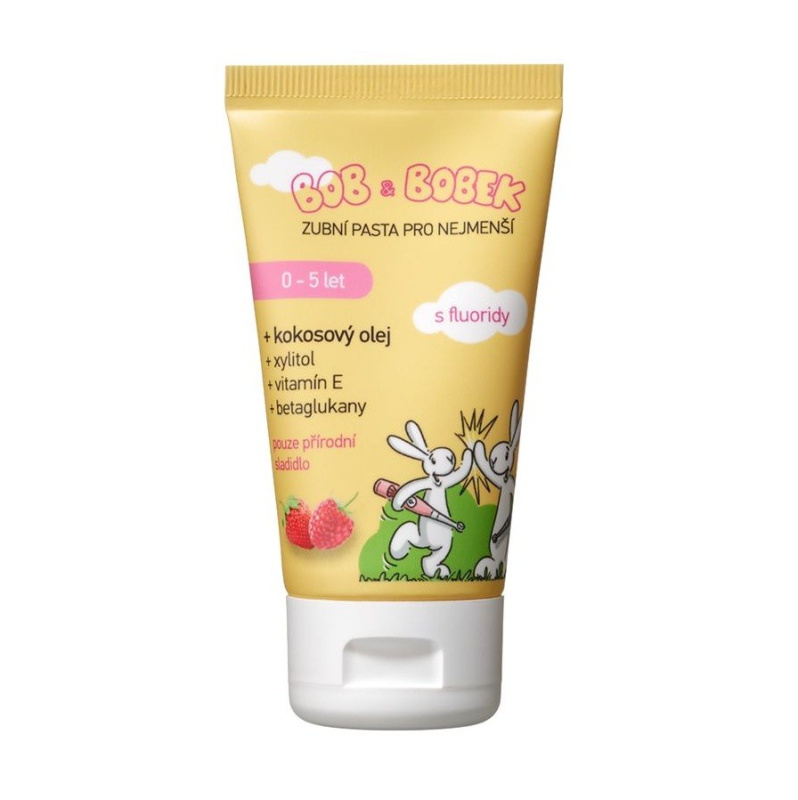 Bob & Bobek Bob a Bobek dětská zubní pasta s příchutí malin a jahod (0-5 let), 50 ml