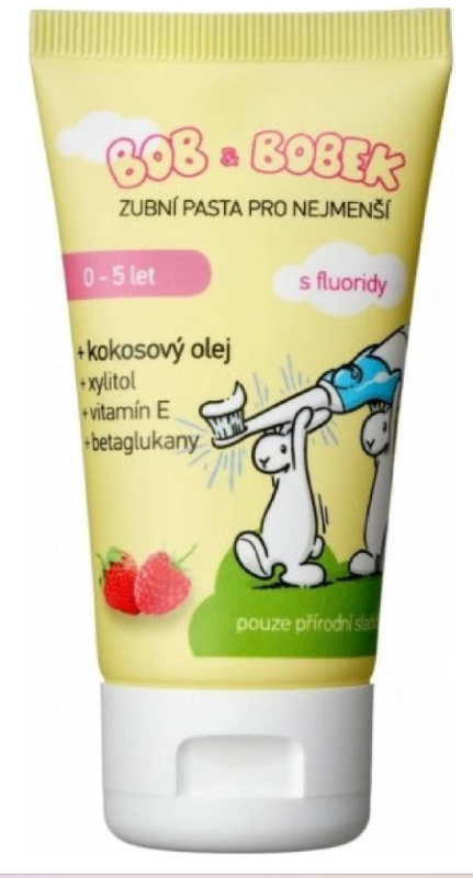 Bob & Bobek Bob a Bobek dětská zubní pasta s příchutí malin a jahod (0-5 let), 50 ml