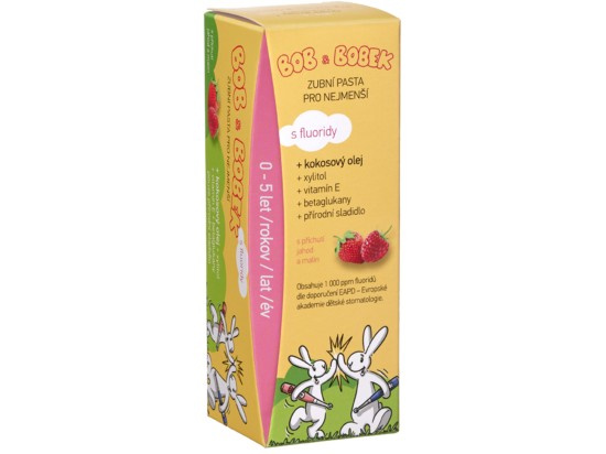 Bob & Bobek Bob a Bobek dětská zubní pasta s příchutí malin a jahod (0-5 let), 50 ml