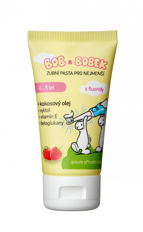 Bob & Bobek Bob a Bobek dětská zubní pasta s příchutí malin a jahod (0-5 let), 50 ml