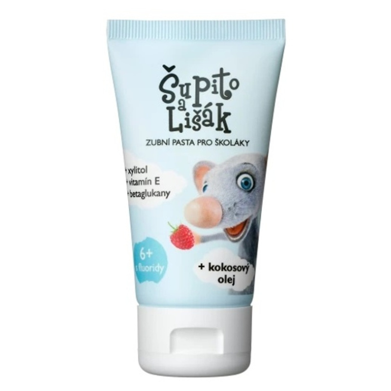 Šupito & Lišák Šupito a Lišák zubní pasta pro školáky s příchutí malin (6+ let), 50 ml