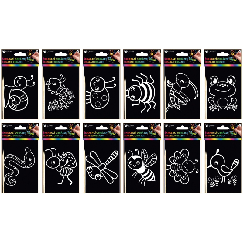 Anděl Přerov Škrábací obrázky, broučci 10,5 x 15,5 cm