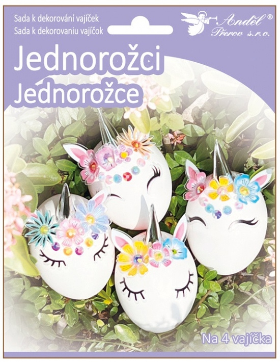 Sada k dekorování 4 ks vajíček - jednorožci  Anděl Přerov s.r.o.