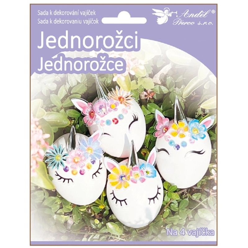 Sada k dekorování 4 ks vajíček - jednorožci  Anděl Přerov s.r.o.