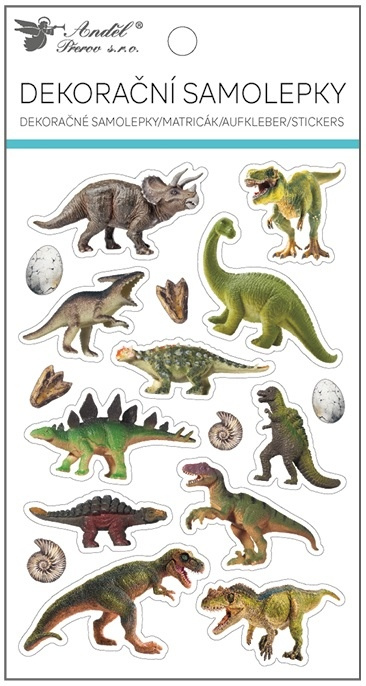 Samolepky dinosauři plastické 10,5 x 19 cm Anděl Přerov s.r.o.