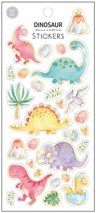 Samolepky dinosauři s průhledným podkladem 10 x 21,5 cm Anděl Přerov s.r.o.