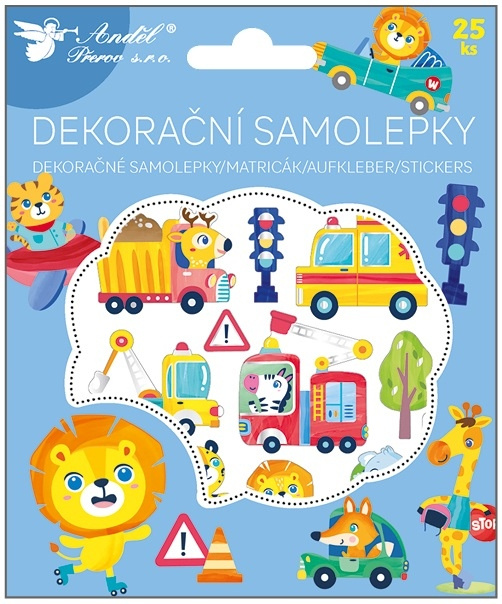 Samolepky Transport 25 ks v krabičce 13 x 15,5 cm Anděl Přerov s.r.o.