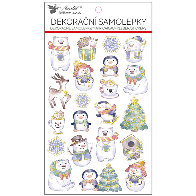 Samolepky tučňáci s ražbou 14,5 x 25 cm Anděl Přerov s.r.o.