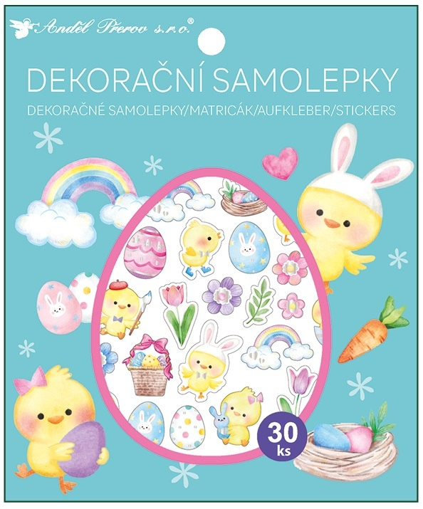 Samolepky kuřátka 30 ks 13 x 15,5 cm Anděl Přerov s.r.o.