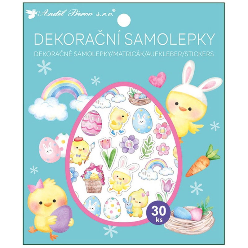 Samolepky kuřátka 30 ks 13 x 15,5 cm Anděl Přerov s.r.o.