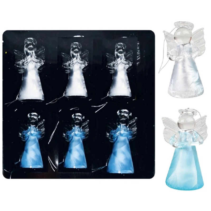 Set skleněných andělů na postavení, 6 ks, 4,5 cm