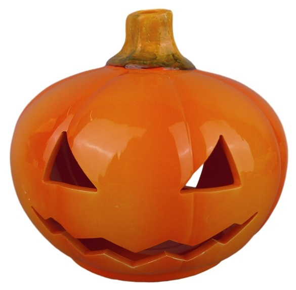 Svícen keramická dýně Halloween 15 x 14 cm Anděl Přerov s.r.o.