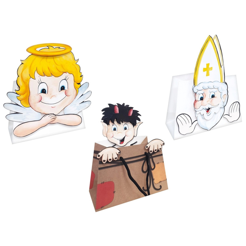 Mikulášská taška papírová, 3 varianty, 22 x 22 cm