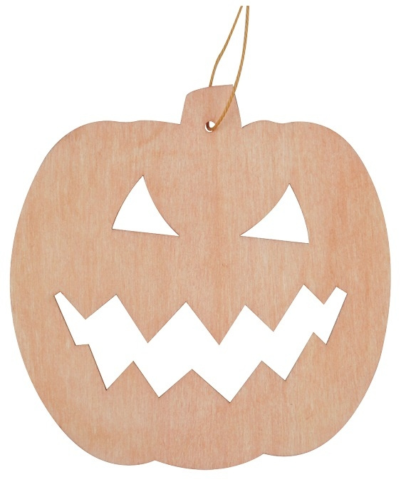 Dýně Halloween dřevěná na zavěšení 12 cm Anděl Přerov s.r.o.