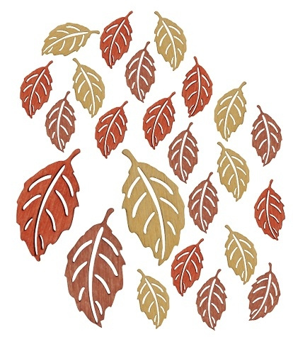 Lístky dřevěné 2 cm, 24 ks v sáčku Anděl Přerov s.r.o.