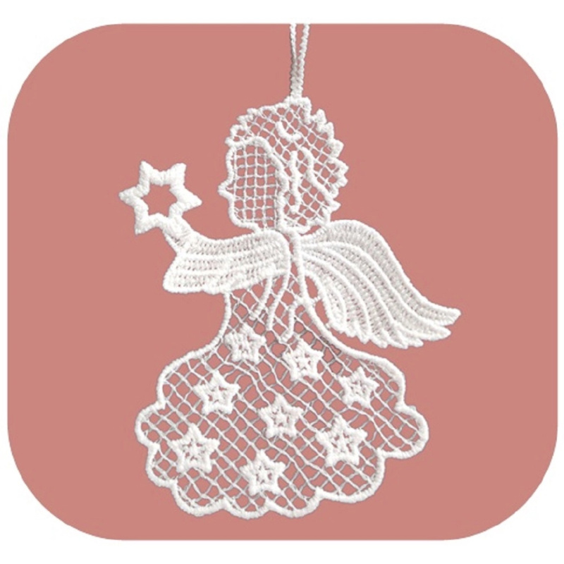 Háčkovaný anděl s hvězdičkou 10 cm Anděl Přerov s.r.o.