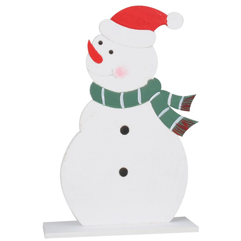 Sněhulák s šálou dřevěný na postavení 14 x 18 cm Anděl Přerov s.r.o.