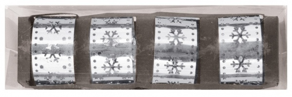 Kroužky na ubrousky kovové stříbrné 4,5 cm, 4 ks  Anděl Přerov s.r.o.