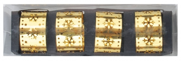 Kroužky na ubrousky kovové zlaté 4,5 cm, 4 ks  Anděl Přerov s.r.o.