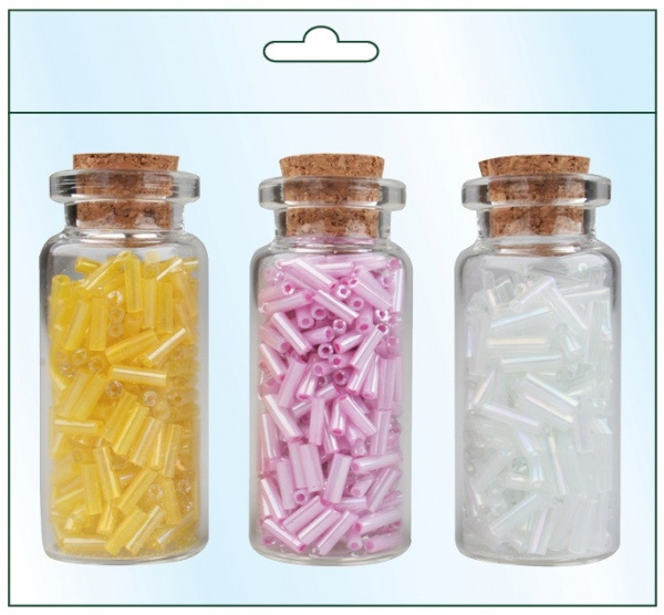 Korálky mix barev v lahvičce, 3 x 8 g  Anděl Přerov s.r.o.