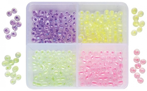 Korálky neon mix 4 barvy, 24 g Anděl Přerov s.r.o.