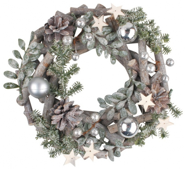 Adventní věnec s baňkami na zavěšení 22 cm Anděl Přerov s.r.o.