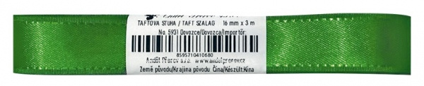 Stuha taftová 16 mm x 3 m, zelená Anděl Přerov s.r.o.