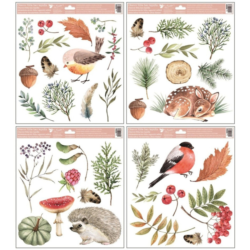 Anděl Přerov Okenní fólie podzimní les, různé druhy, 1 ks, 30 x 33,5 cm