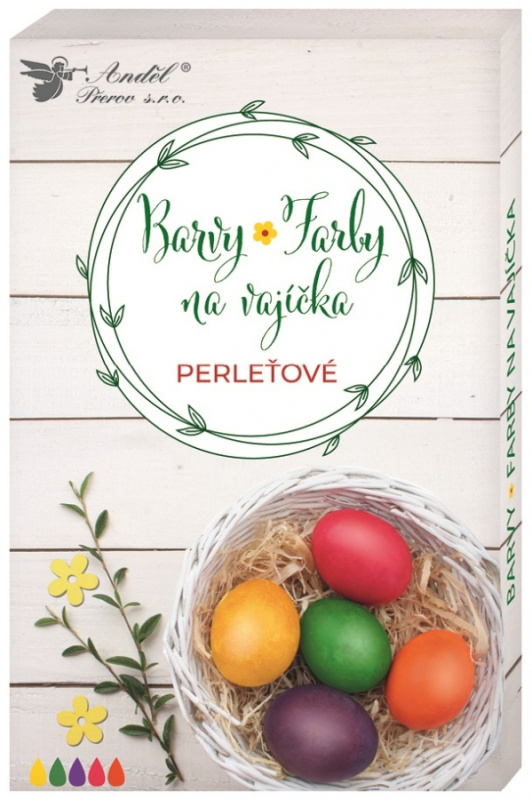 Barvy na vajíčka gelové perleťové, 5 ks,  rukavice Anděl Přerov s.r.o.
