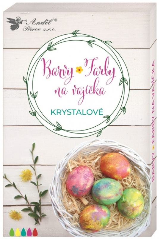 Barvy na vajíčka krystalové v tabletách, 5 ks, rukavice Anděl Přerov s.r.o.