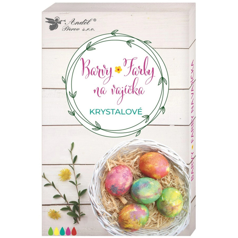 Barvy na vajíčka krystalové v tabletách, 5 ks, rukavice Anděl Přerov s.r.o.