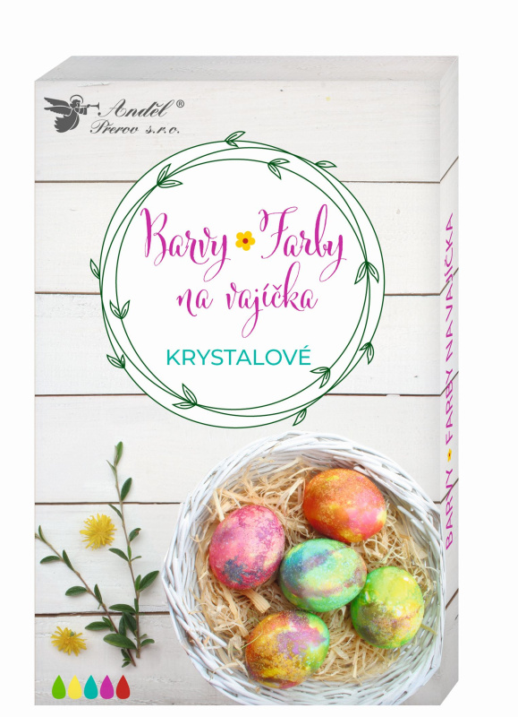 Barvy na vajíčka krystalové v tabletách, 5 ks, rukavice Anděl Přerov s.r.o.