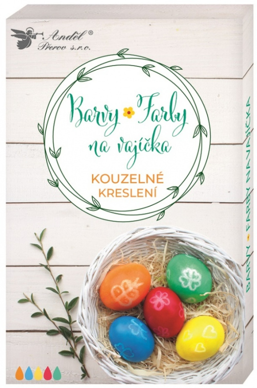 Barvy na vajíčka gelové Kouzelné kreslení, 5 ks, rukavice, fix, tekutina Anděl Přerov s.r.o.