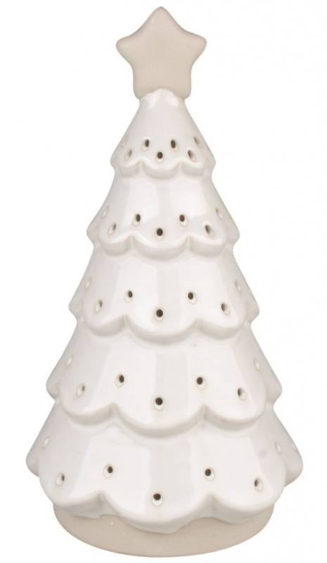 Dekorace stromek porcelánový na postavení s LED 7,5 x 20 cm Anděl Přerov s.r.o.