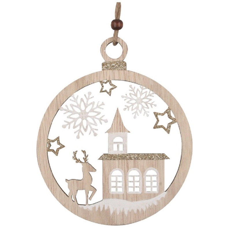 Dřevěná dekorace na zavěšení 12 cm  Anděl Přerov s.r.o.