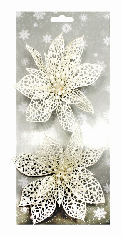 Poinsettie bílá 14 cm, 2 ks na klipu Anděl Přerov s.r.o.