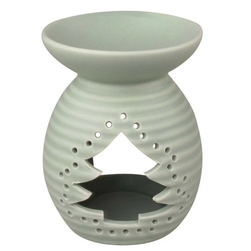 Aromalampa se stromem porcelánová 10 x 13 cm zelená Anděl Přerov s.r.o.