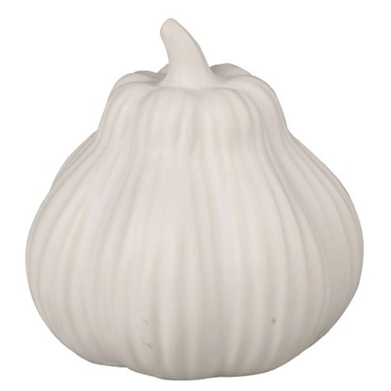 Dýně z porcelánu se zlatým stonkem bílá na postavení 8 x 8 cm Anděl Přerov s.r.o.