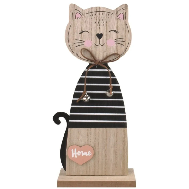 Kočka dřevěná na postavení 10 x 25 x 5 cm Anděl Přerov s.r.o.