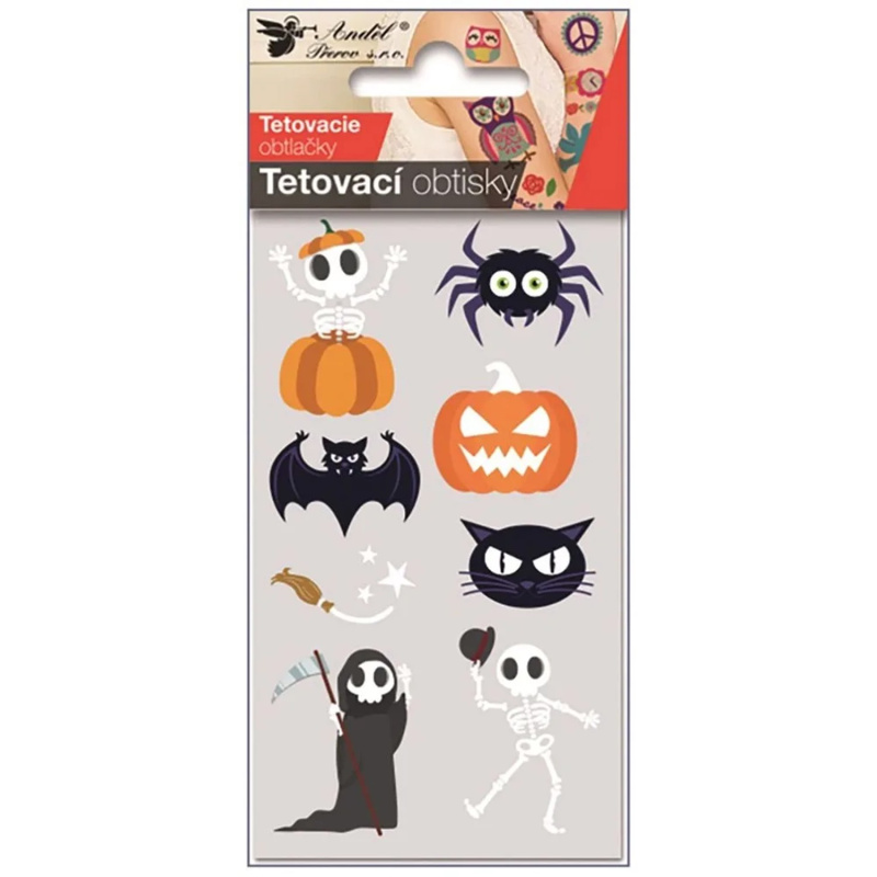 Tetovací obtisky 6 x 10 cm - Halloween kostlivec Anděl Přerov s.r.o.