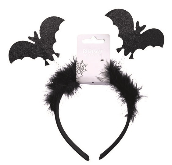 Čelenka do vlasů netopýři s peřím, obvod 37 cm Anděl Přerov s.r.o.