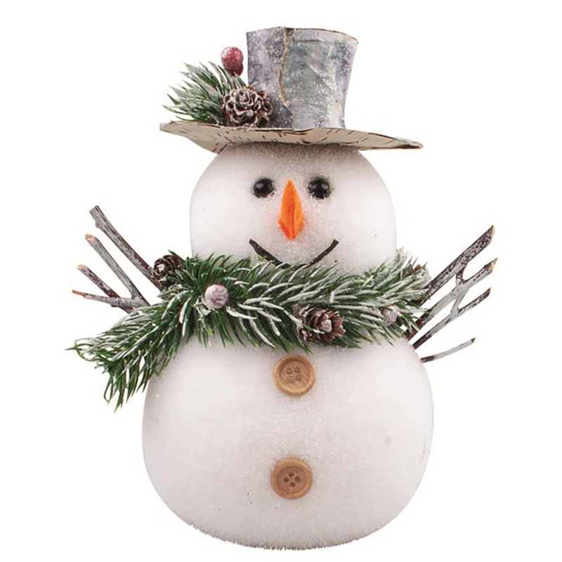 Sněhulák z polystyrenu se třpytivým dekorem na postavení 18 x 23 x 14 cm Anděl Přerov s.r.o.