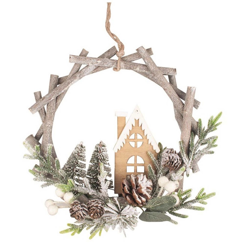 Věnec ze dřeva na zavěšení o 29 x 7 cm  Anděl Přerov s.r.o.